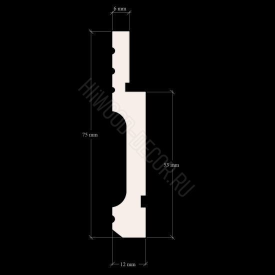 Плинтус напольный B75V1L